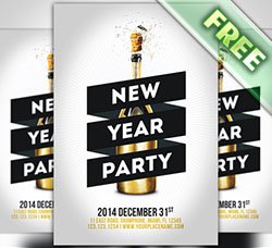 新年海报：Minimal New Year Party Flyer